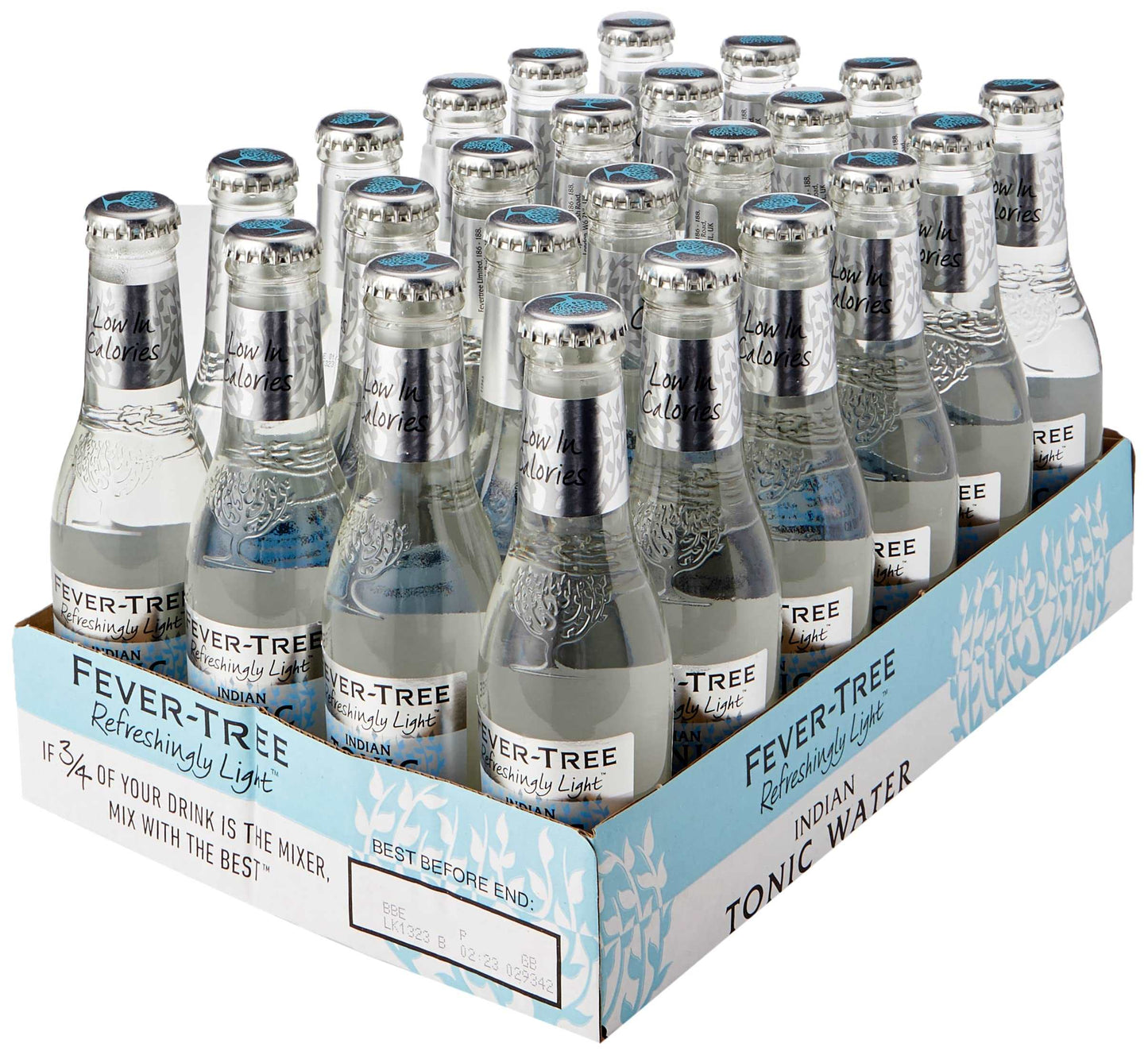 Fever Tree Refreshingly Light Tonic Water 24 x 200ml (Blue)