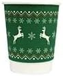 Recyclable Double Wall Festive Design Coffee Cup 500 x 8oz