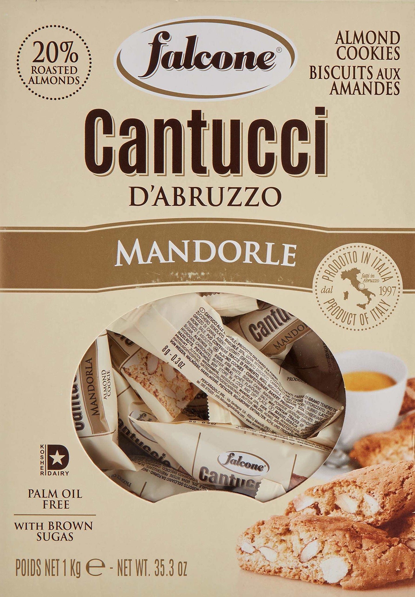 Falcone Cantuccini Almond Biscotti Cookies 1kg