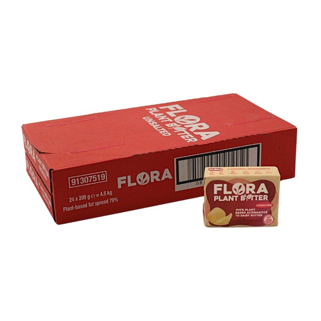 Flora Plant Based Unsalted Butter 24 x 200gm – Parkers Foodservice