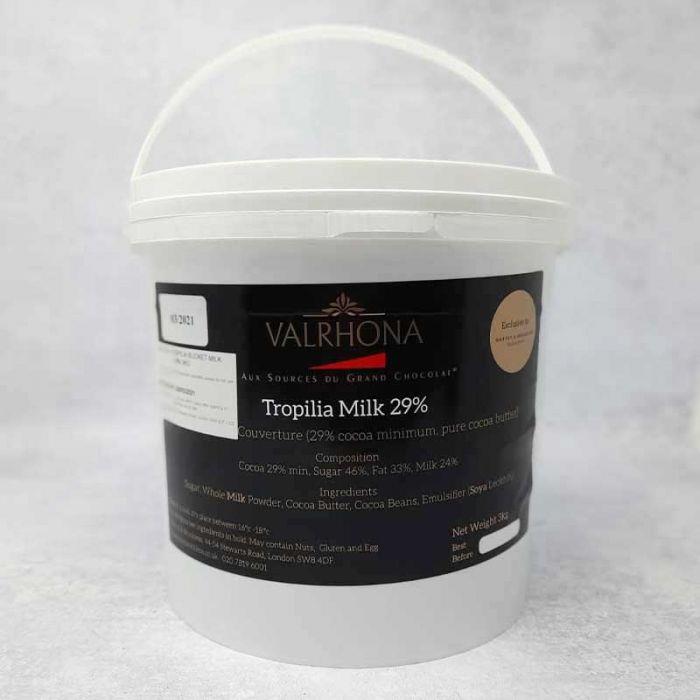Valrhona Chocolate Tropilia Milk 29% 3kg Bucket - TO ORDER ONLY
