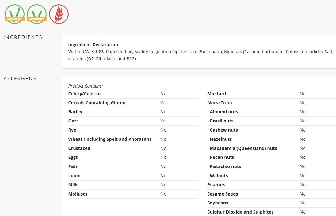 Oatly Oat Milk Barista Edition 6 x 1ltr