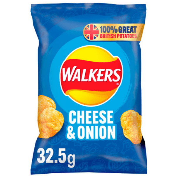 Walkers Cheese & Onion Crisps 32x32.5gm
