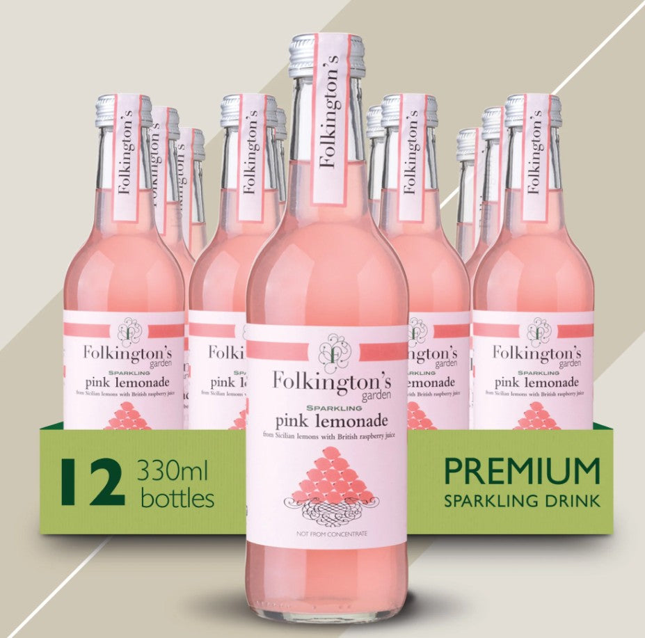 Folkingtons Sparkling Pink Lemonade (Glass) 12 x 330ml