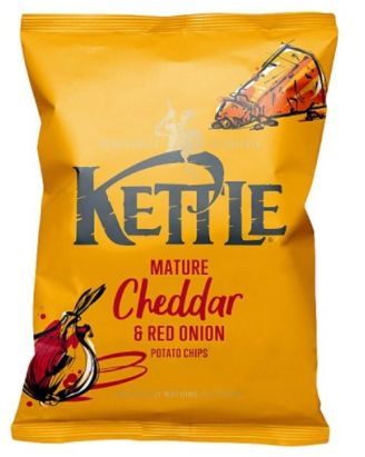 Kettle Chips Mature Cheddar & Onion Crisps 54 x 40gm