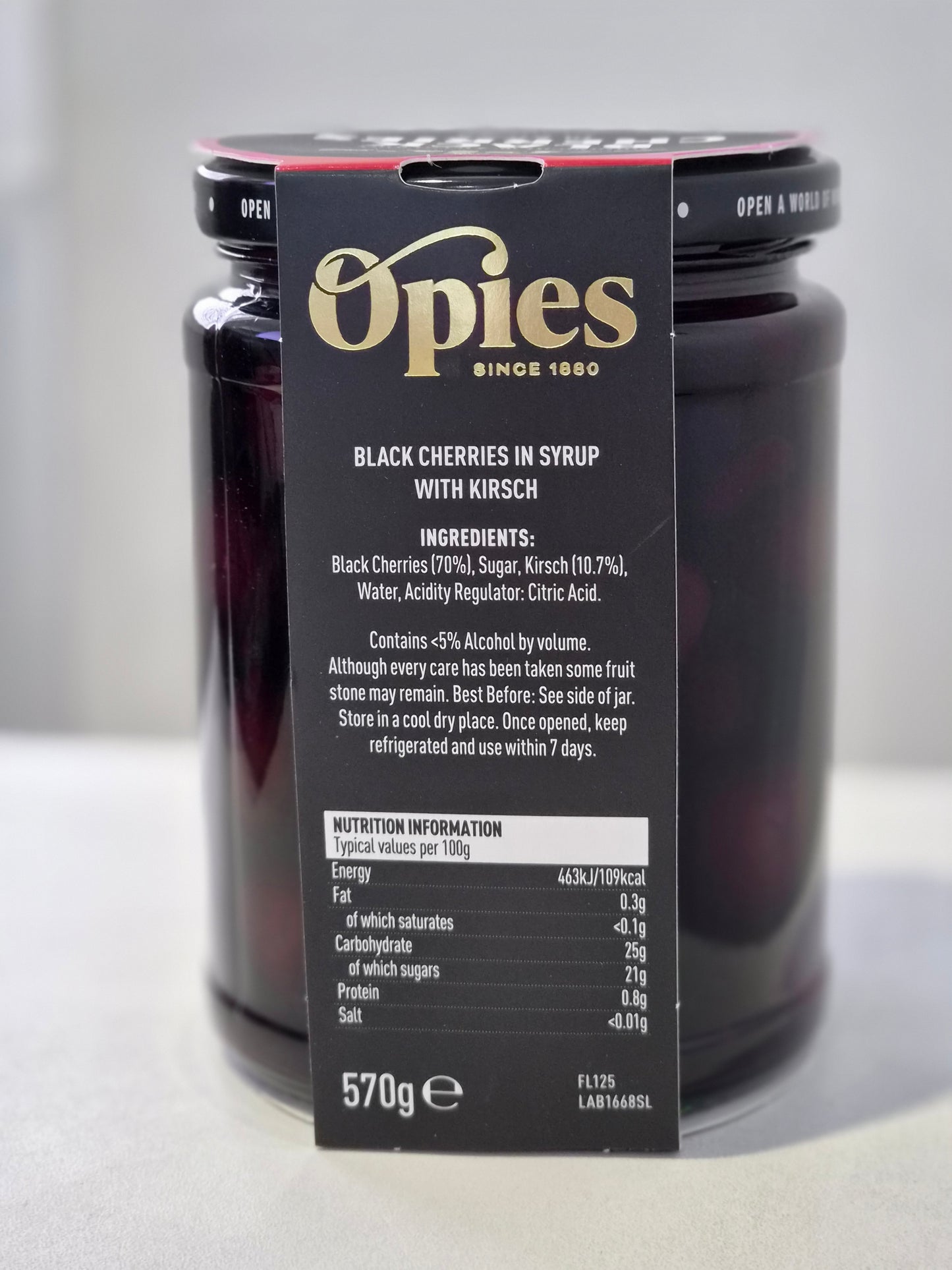 Opies Cherries with Kirsch (Kilner Jar) 570gm