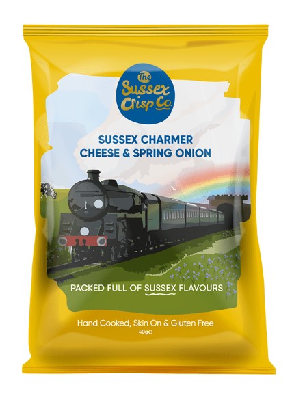Sussex Crisp Co. Cheese & Spring Onion Crisps 24 x 40gm