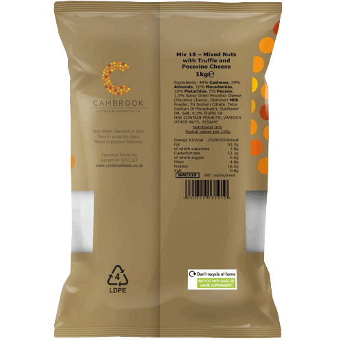 Cambrook Baked Truffle and Pecrino Nut Mix 1kg
