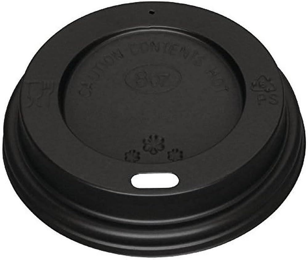 Dispo BLACK Coffee Cup Lid 1000 x 12oz