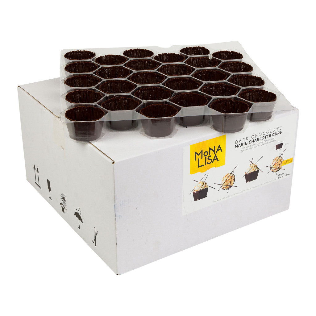 Marie Charlotte Dark Chocolate Cups 135 x 6.5cm wide x 3.5cm - TO ORDER ONLY