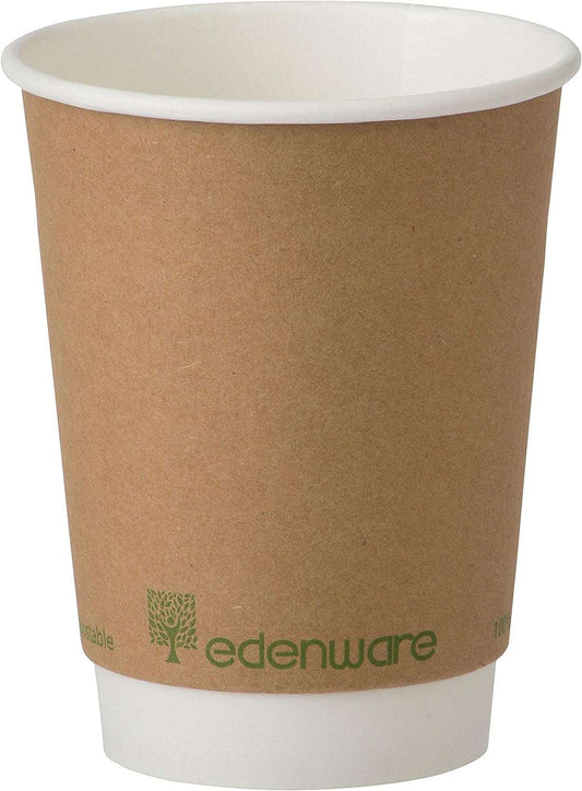 Edenware Compostable Double Wall Kraft Coffee Cups 500 x 12oz