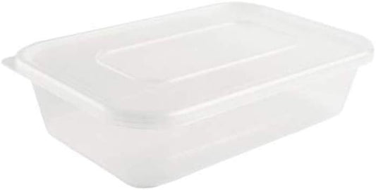 Plastic Microwave take away containers with lids 250 x 500ml