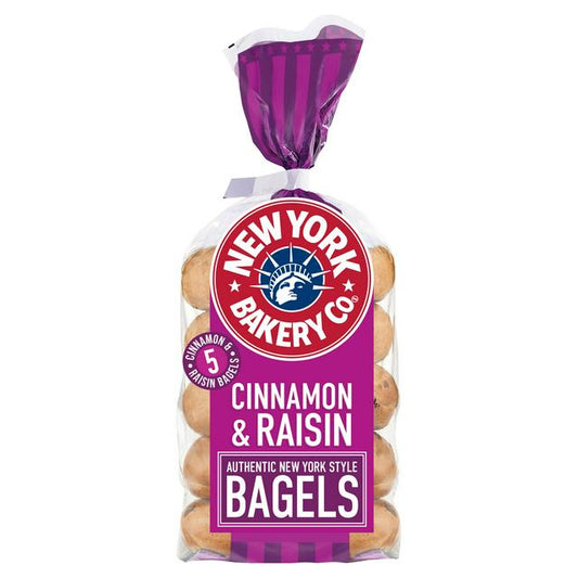 New York Bakery Co. Cinnamon & Raisin Bagel 1 x 5 - TO ORDER ONLY