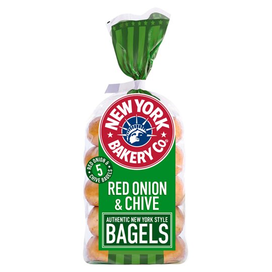 New York Bakery Co. Red Onion & Chive Bagel 1 x 5 - TO ORDER ONLY