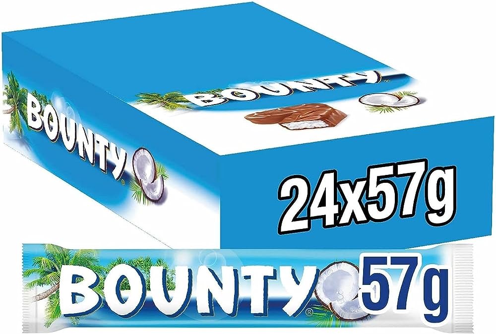 Bounty Milk Chocolate Bars 24 x 57gm - TO ORDER ONLY