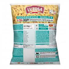 Lutosa Extra Crispy Skin On Straight Cut Chips 10x10 4 x 2.5kg