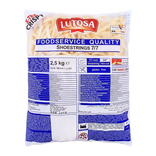 Lutosa Extra Crispy Shoestring Fries 7x7mm 4 x 2.5kg