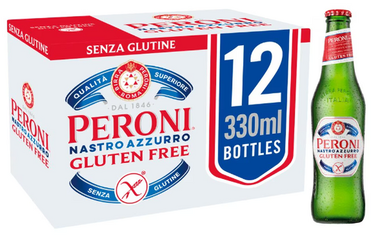Peroni Nastro Azzurro Gluten Free Lager Beer 12 x 330ml