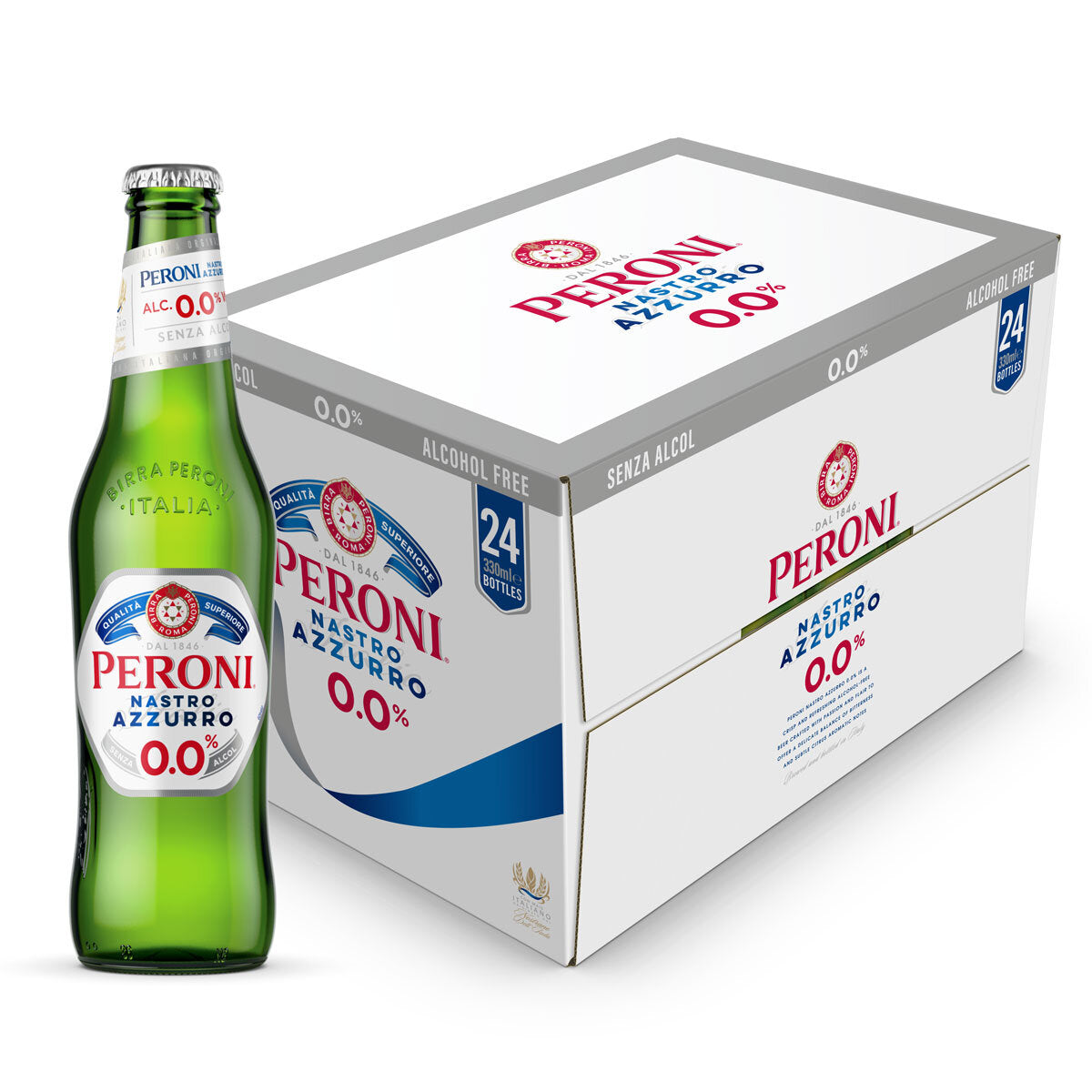 Peroni Mat Peroni Nastro Azzurro 0.0% Alcohol Free 24 x 330ml – Parkers Foodservice