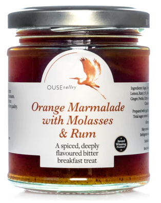 Ouse Valley Orange Marmalade With Molasses & Rum 6 x 227gm - TO ORDER ONLY