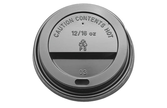 Go-Pak Black Coffee Cup Lid 1000 x 12oz