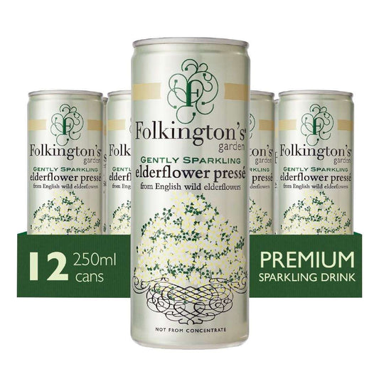 Folkingtons Sparkling Elderflower Presse (Cans) 12 x 250ml