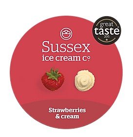 Retail Sussex Ice Cream Strawberries & Cream Ice Cream 500ml - TO ORDER ONLY