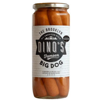 Dino's Famous Brooklyn Big Dog Smoked Hot Dogs (8) 720gm