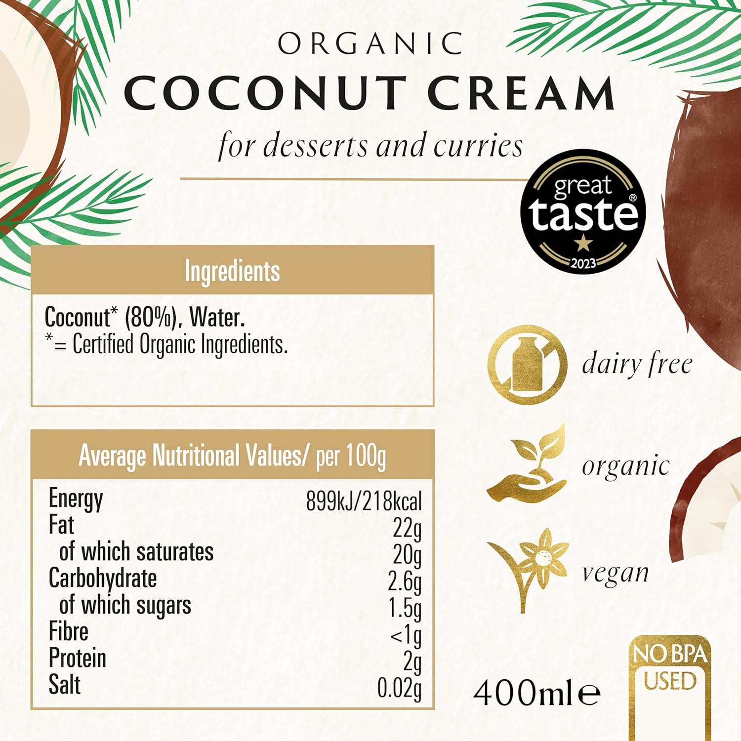 Biona Organic Coconut Cream 400ml