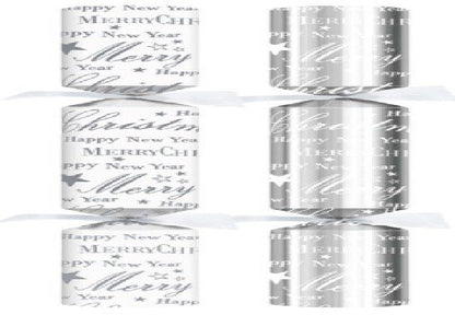 Luxury Silver & White Script Crackers 50 x 11inch