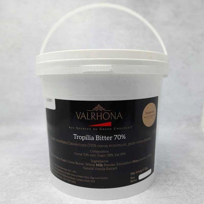 Valrhona Chocolate Tropilia Bitter 70% 3kg Bucket - TO ORDER ONLY