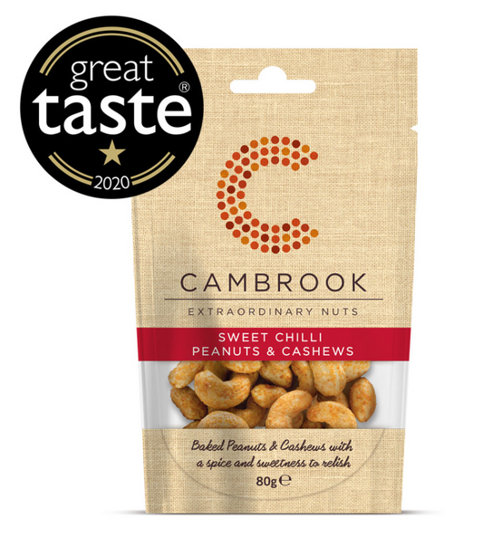 Cambrook Sweet Chilli Peanuts & Cashews 12 x 80gm