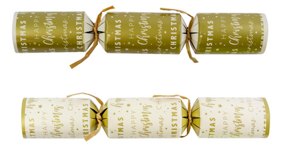 Standard Cream & Gold Script Crackers 100 x 10inch