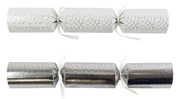 Luxury Silver & White Geo Crackers 50 x 11inch