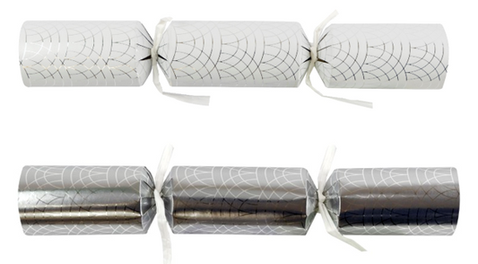 Luxury Silver & White Geo Crackers 50 x 11inch