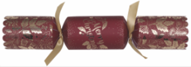 Deluxe Burgundy & Gold Merry Christmas Crackers 25 x 14inch