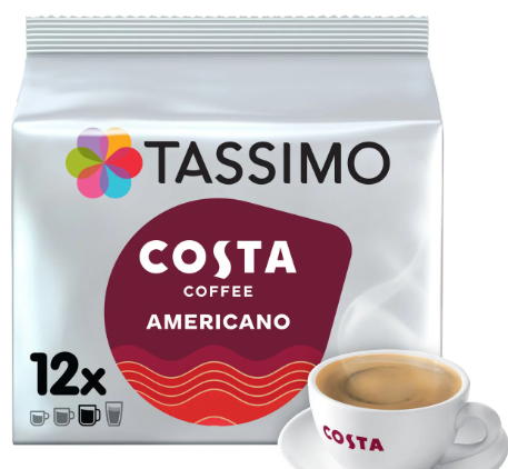Tassimo Costa Americano Coffee Pods 12 per pack
