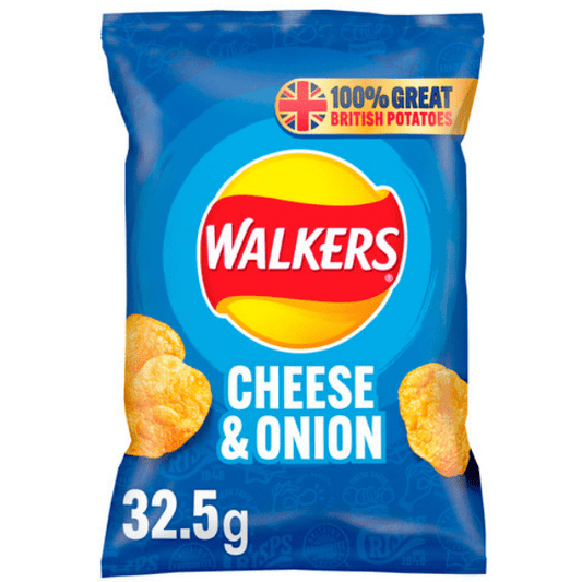 Walkers Cheese & Onion Crisps 32x32.5gm