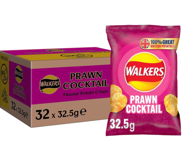 Walkers Prawn Cocktail Crisps 32 x 32.5gm
