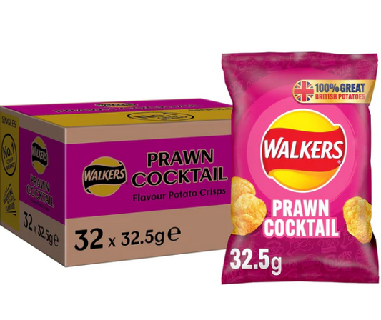Walkers Prawn Cocktail Crisps 32 x 32.5gm