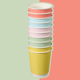 Edenware Mixed Pastel Colour Double Wall Coffee Cup 500x12oz