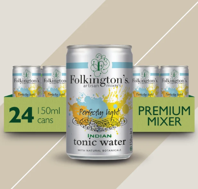 Folkington's LIGHT Indian Tonic Water 24 x 150ml