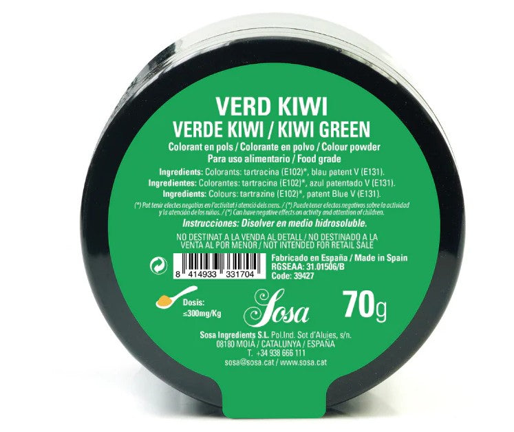Sosa Water Soluble Kiwi Green Food Colouring Powder 70gm