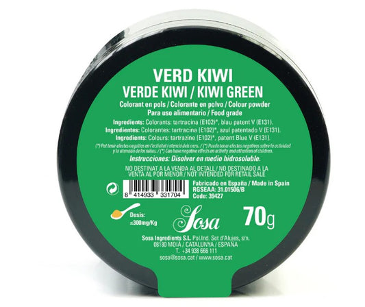 Sosa Water Soluble Kiwi Green Food Colouring Powder 70gm