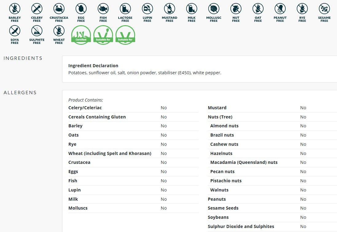 Frozen Aviko Hash Browns 2.5kg