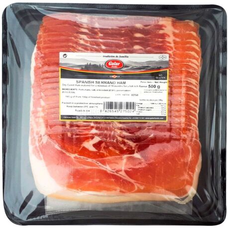 Galar Spanish Sliced Serrano Ham 500gm