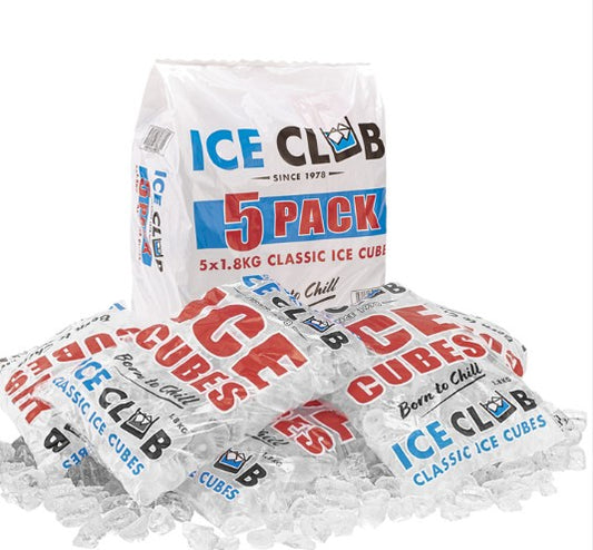 Frozen Eskimo Classic Ice Cubes 5 x 1.8kg (5 BAGS PER OUTER BAG)