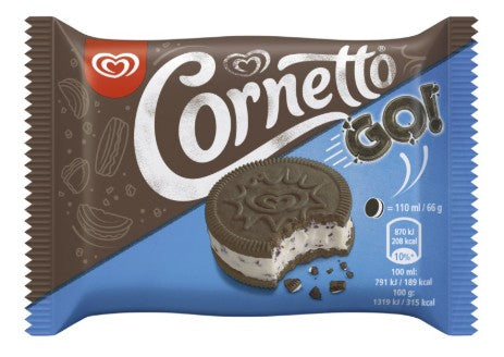 Frozen Cornetto Go Cookies & Cream Sandwich 33 x 110ml