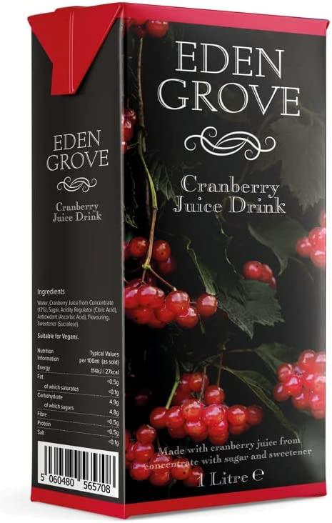 Eden Grove Cranberry Juice 12 x 1ltr