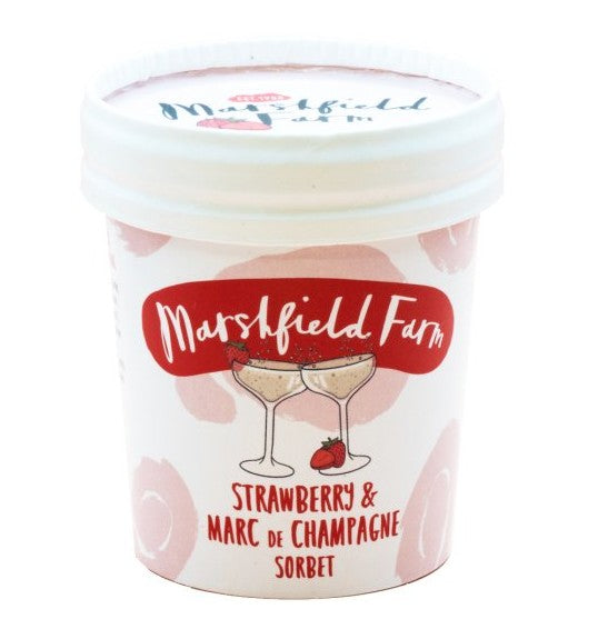 Marshfield Strawberry & Champagne Sorbet Mini Tub 12 x 125ml